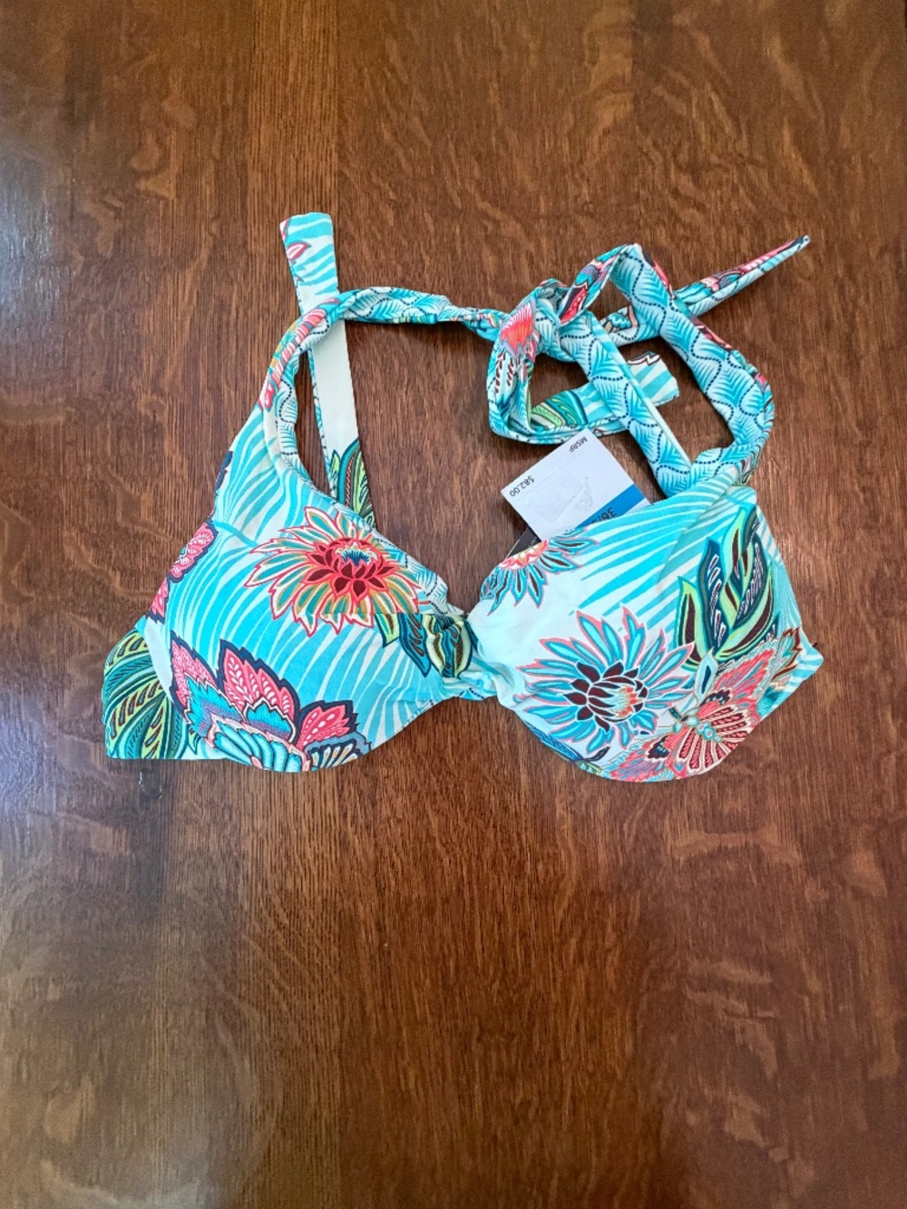 NWT Coco Reef Reversible Verso Bikini Top Floral Print 36/38C